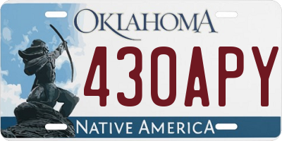 OK license plate 430APY