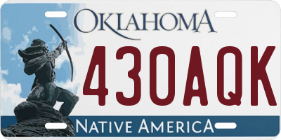 OK license plate 430AQK