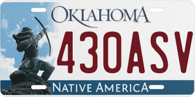 OK license plate 430ASV