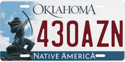 OK license plate 430AZN