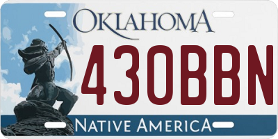 OK license plate 430BBN