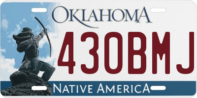 OK license plate 430BMJ