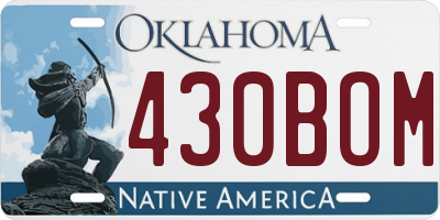 OK license plate 430BOM