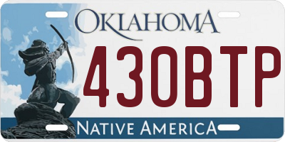 OK license plate 430BTP