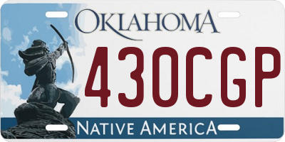OK license plate 430CGP