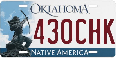 OK license plate 430CHK