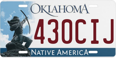 OK license plate 430CIJ