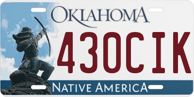 OK license plate 430CIK