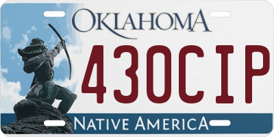 OK license plate 430CIP