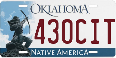 OK license plate 430CIT