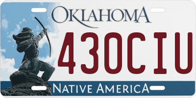 OK license plate 430CIU