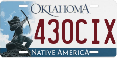 OK license plate 430CIX