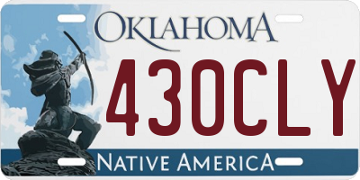 OK license plate 430CLY