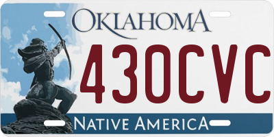 OK license plate 430CVC