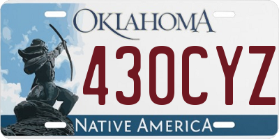 OK license plate 430CYZ