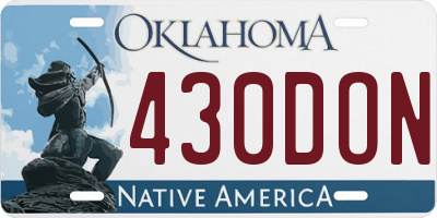 OK license plate 430DON