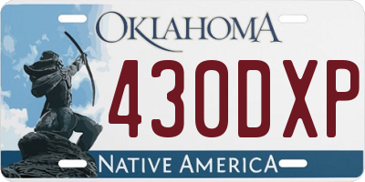 OK license plate 430DXP
