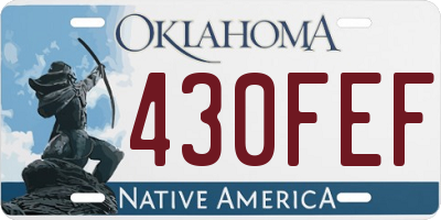 OK license plate 430FEF
