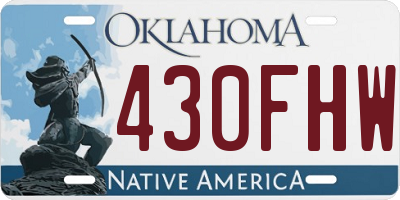 OK license plate 430FHW