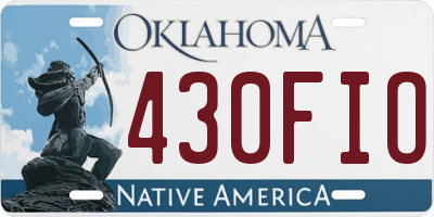 OK license plate 430FIO