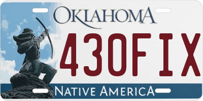 OK license plate 430FIX