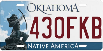 OK license plate 430FKB