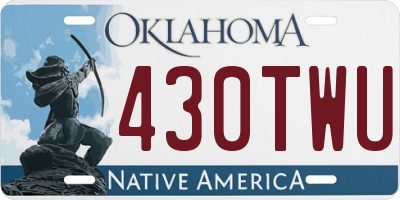 OK license plate 430TWU