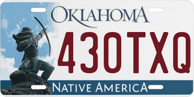 OK license plate 430TXQ