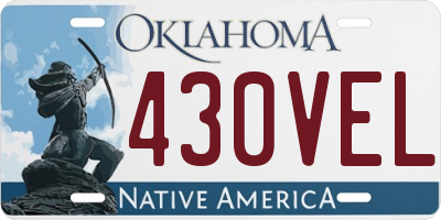 OK license plate 430VEL