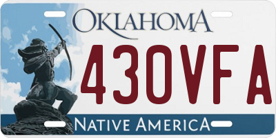OK license plate 430VFA