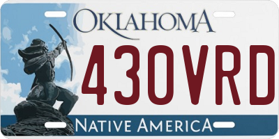 OK license plate 430VRD