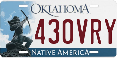 OK license plate 430VRY