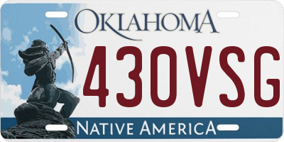 OK license plate 430VSG