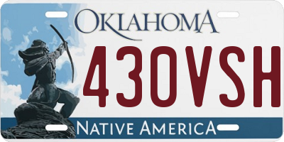 OK license plate 430VSH