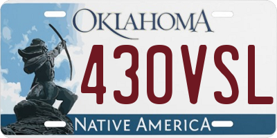 OK license plate 430VSL