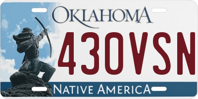 OK license plate 430VSN