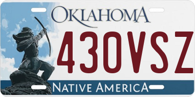 OK license plate 430VSZ
