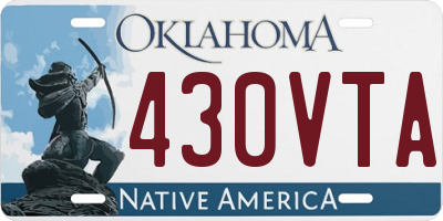 OK license plate 430VTA