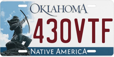 OK license plate 430VTF