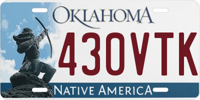 OK license plate 430VTK