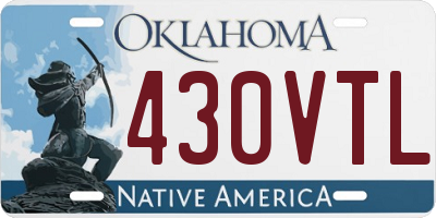 OK license plate 430VTL