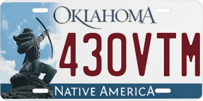 OK license plate 430VTM