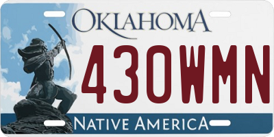 OK license plate 430WMN