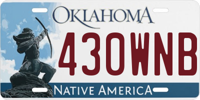 OK license plate 430WNB