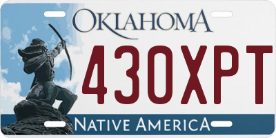OK license plate 430XPT