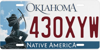 OK license plate 430XYW