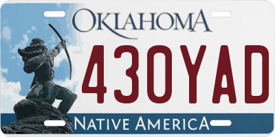 OK license plate 430YAD