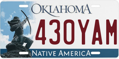 OK license plate 430YAM