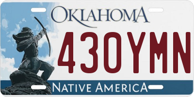 OK license plate 430YMN