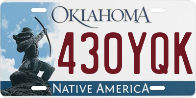 OK license plate 430YQK